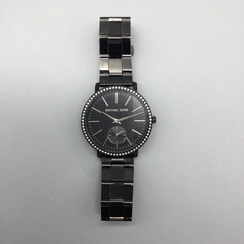 Michael Kors Jaryn Womens Watch 38mm Black Dial Crystals MK-3546 New Battery 6" - Picture 11 of 15